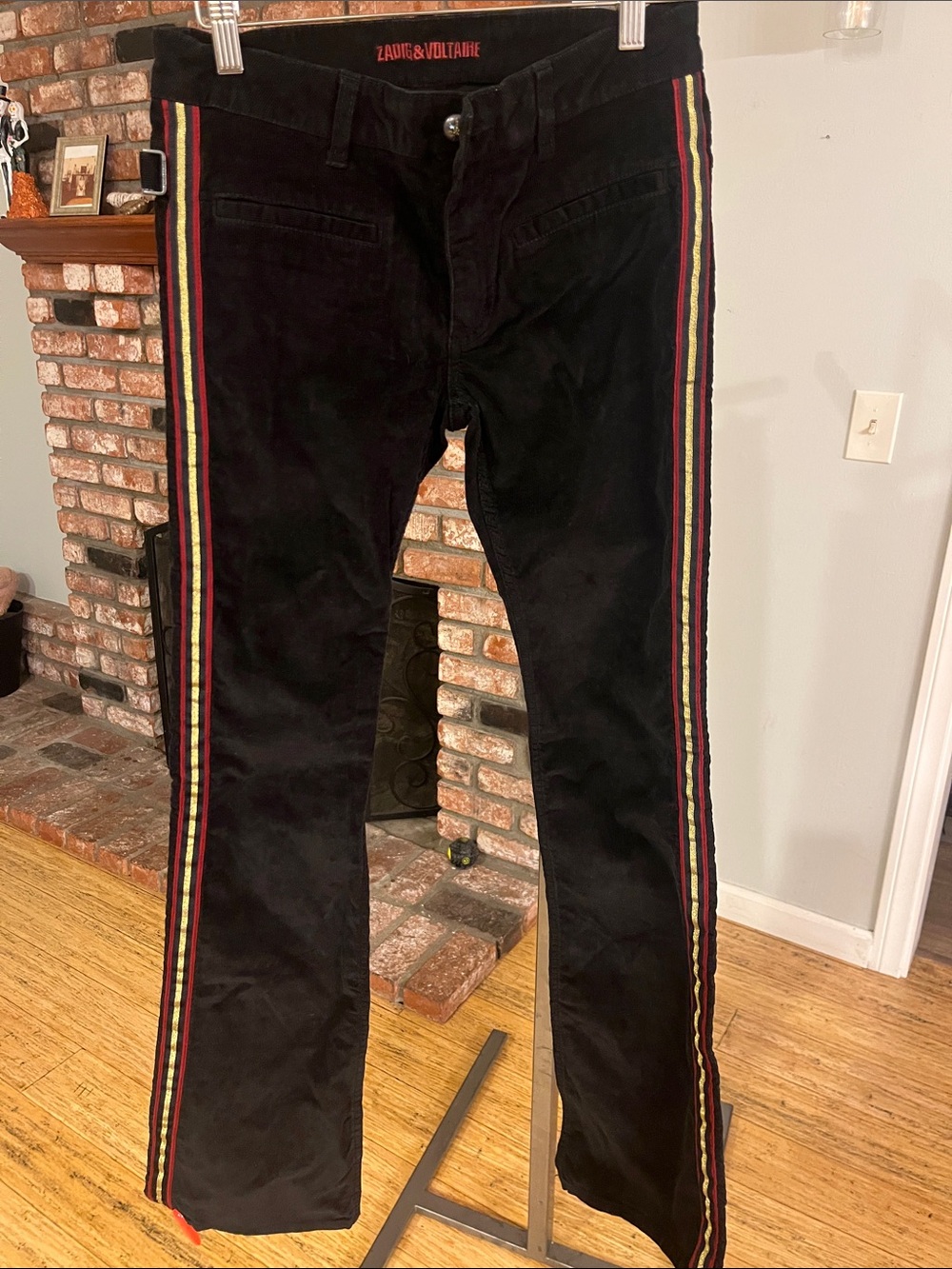 Zadig & Voltaire NWOT $248 Evy Corduroy Side-Stripe Pants. - Picture 2 of 6